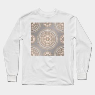 Gold Pink Geometric Doodles Gray Gradient Mandala Long Sleeve T-Shirt